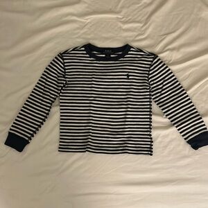 Boys Polo Ralph Lauren thermal navy and white striped shirt - Size 6